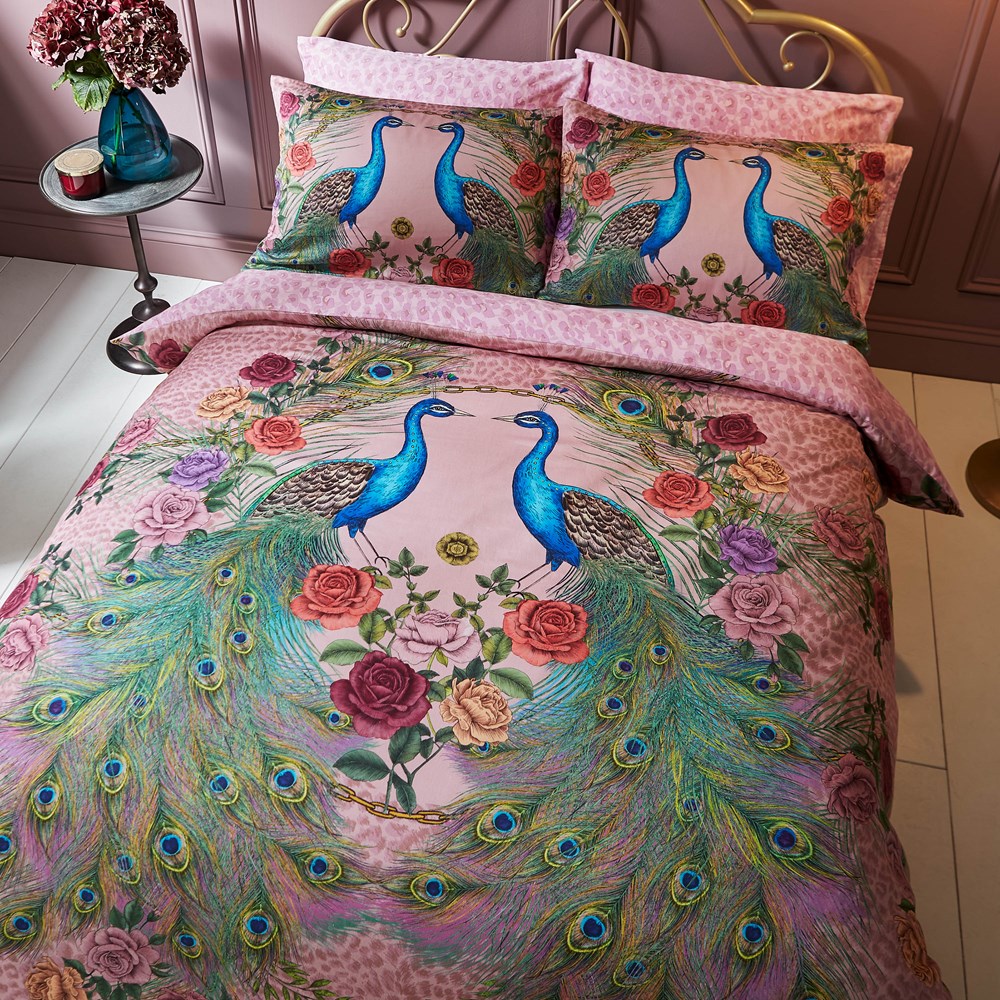 Xanadu Peacock Bedding Set with Pillowcase by Matthew Williamson in Pink